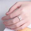 New Temperament Lucky Ring Grass Set Diamond Zircon Ring Open Ring 