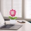Gay Pride Handmade Knitted Flower Pot Red Heart Shaped Knit Imitation Potted Plant For Mother‘s Day Girls Gifts Home Desktop