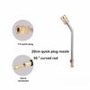 Full metal bent rod, 1/4 quick connect, 90 °/30 °/U-shaped cleaning rod, used for car and air conditioning cleaning