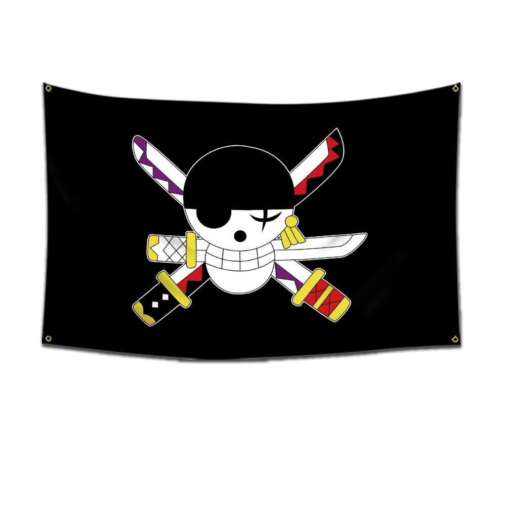 One Piece Anime Jolly Roger Muurdecoratie Banner Schilderen Speelgoed Cartoon Luffy Zoro Strooien Hoed Piraat Schedel Vlag Speelgoed Cadeau 60x90cm