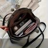 Vintage Silver Metal Clasp Chain Crossbody Bag PU Leather Shoulder Purse for Women