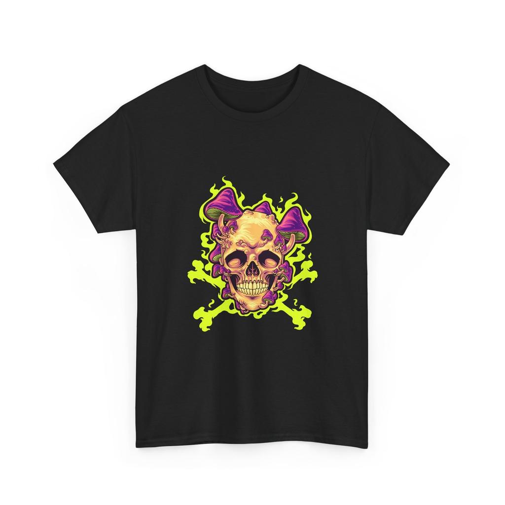 Neon Totenkopf mit Fledermausohren T-Shirt | Cooles Totenkopf-Tee, Auffälliger Stil, Mode-Shirt