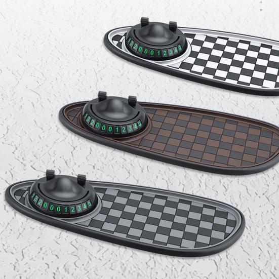 Car Anti Slip Pad Car Phone Holder with Night Glow Number Display Rotatable Dashboard Mount for Most Cars
