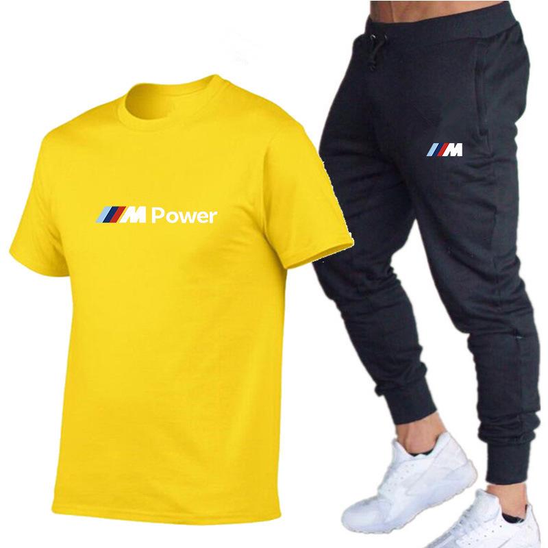 2023 Spring/Summer Cotton Short Sleeve & Long Pants Sports Set - Breathable, Versatile, Customizable