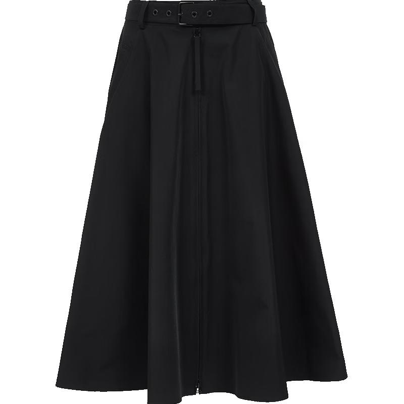 

VEROMODA Women s Cotton Blend A-Line Long Skirt with Detachable Belt M
