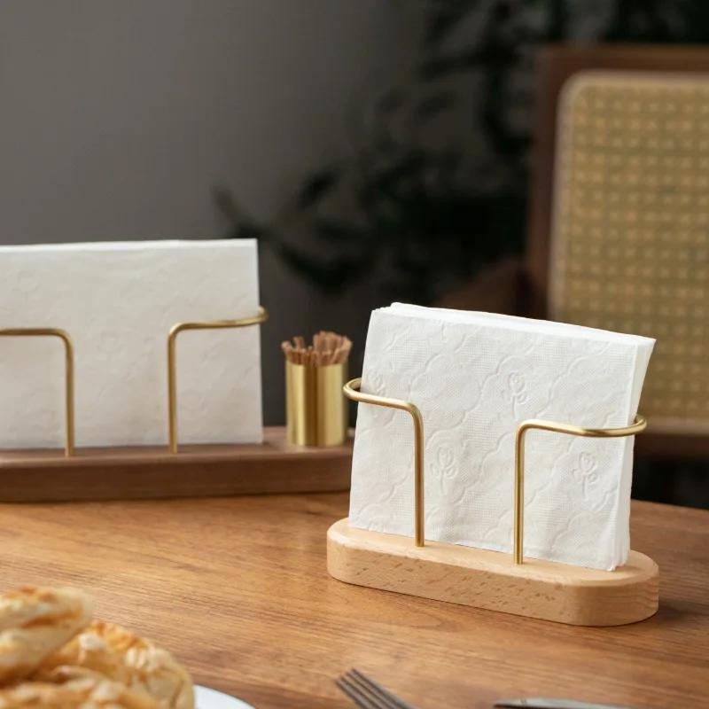 HeMu-Tooth Swab Tube Tissue Holder, Black Walnut, Minimalist Dining Table Tissue Storage Rack, Restaurant Coffee Shop Paper Box