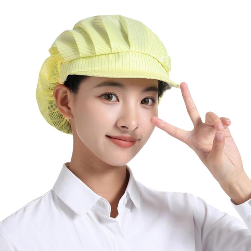

Comfortable AntiStatic Cap Breathable DustProof Mesh Hat for Industrial Workshop full cloth жовтий