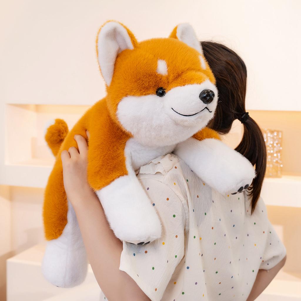 Wholesale Holiday Gifts Anime Shiba Inu Dog Plush Toy Soft Stuffed Lying Puppy Cartoon Throw Pillow Bed Nap Cushion Gift
