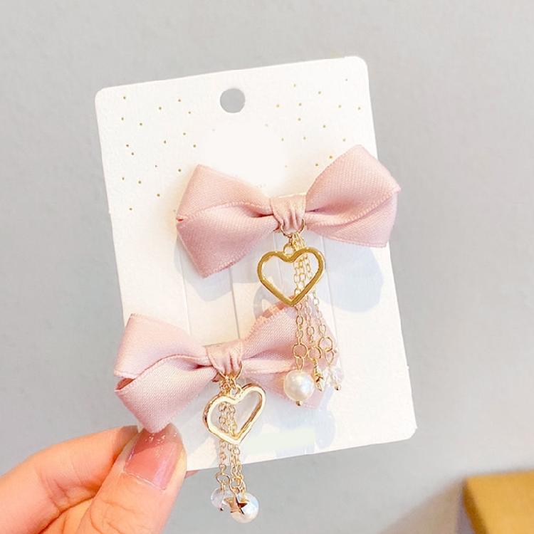 Bow Pearls Hair Clip Y2K Style Hairpin Sweet Balletcore Bunches Hair Clips