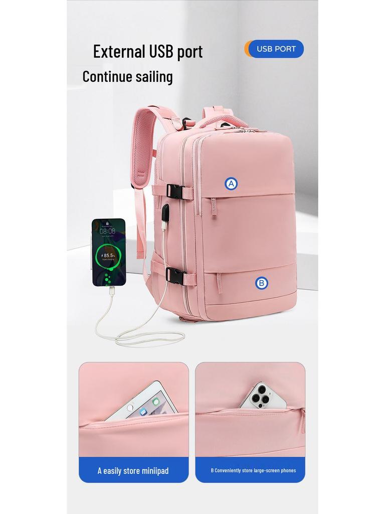 Girls' Extra Large Multifunctional Backpack with Wet/Dry Separation - Nylon, Waterproof, Ideal for Short Trips & School