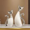Modern Luxury Ceramic Cat Ornaments Office Store Cafe Table Sculpture Crafts Home Livingroom Porch Table Figurines Decoration