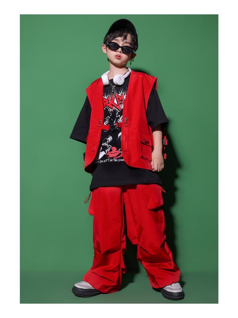 Girls' Japanese Street Dance Performance & Catwalk Costume: Trendy Hip-Hop Suit