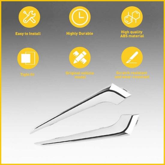 Front Right Fog Left Light Lamp Chrome Cover Bezel For 2016-18 Chevrolet Malibu