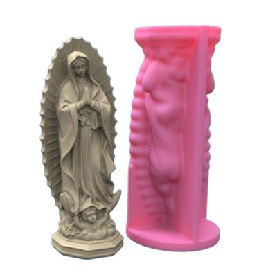 Silicone Mold for Virgin Mary Making Goddess Sculpture Candle Craft Resin Mold DIY Soap Aromatherapy Candle Epoxy Mold