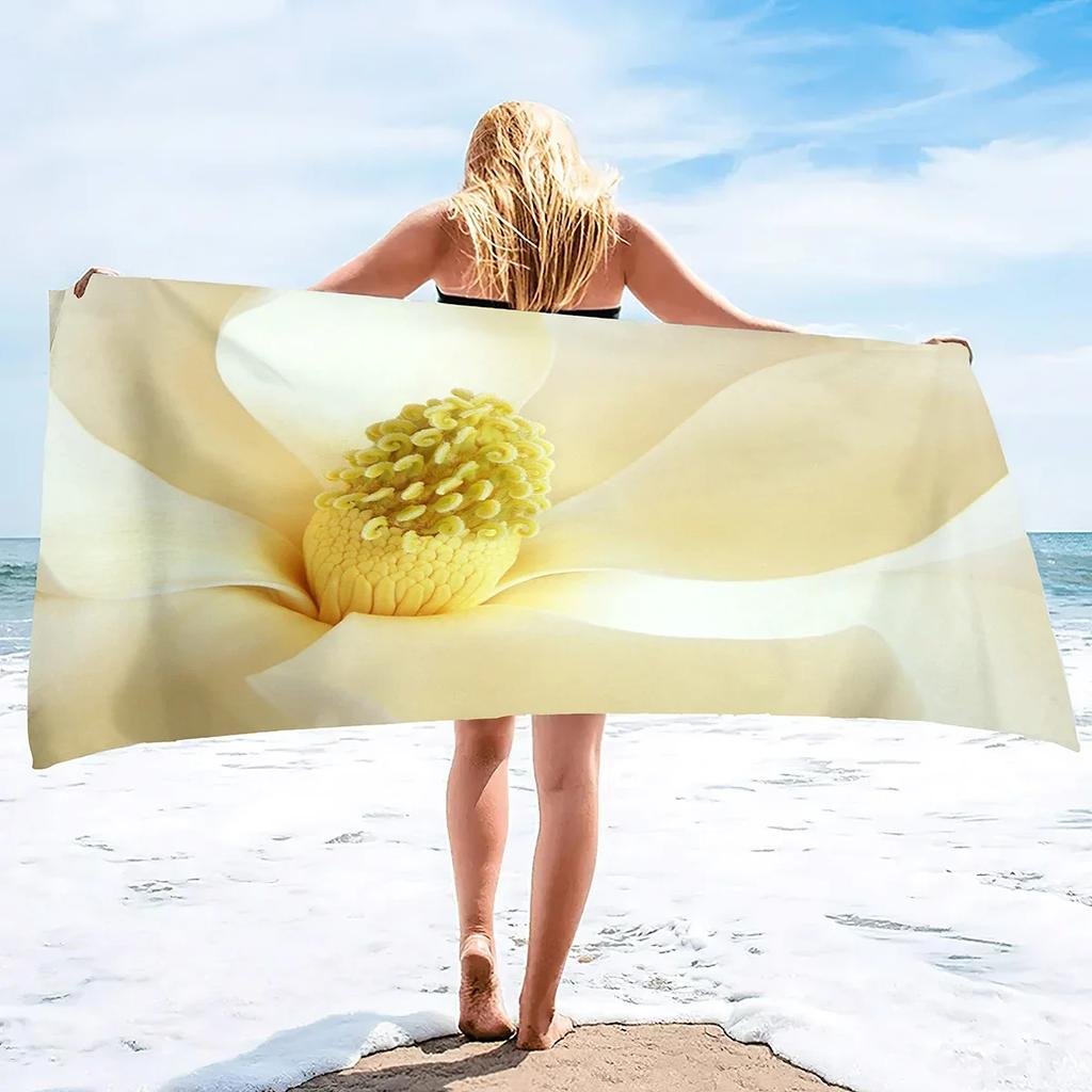 Magnolia Flower Beach Towel Sand Free Microfiber Towels for Beach Quick Dry Pool Towel Blanket Beach Towels for Adults Kids