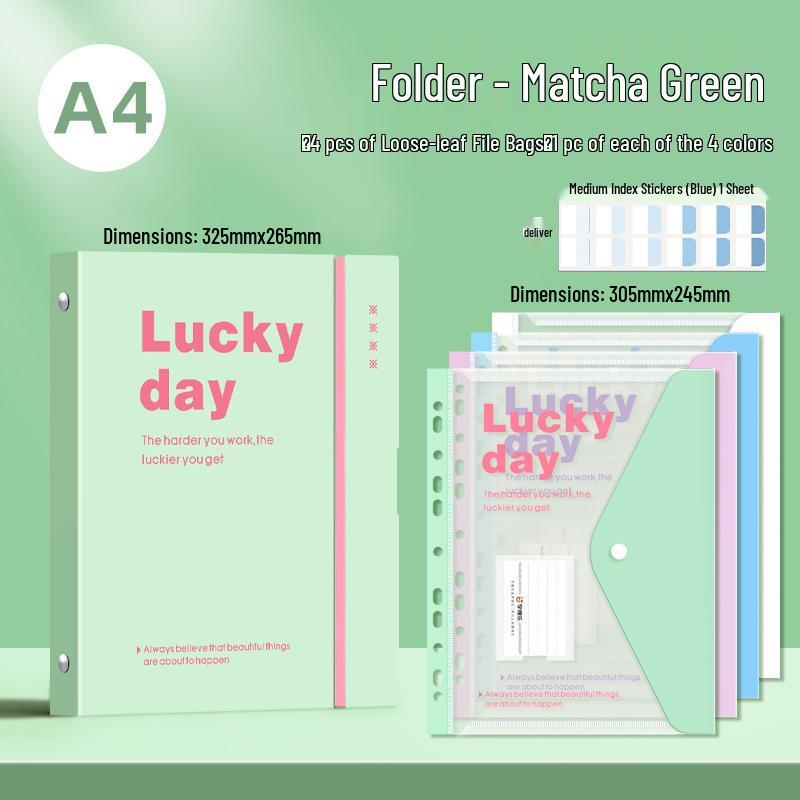 A4 Loose-Leaf File Bag for Documents and Test Papers