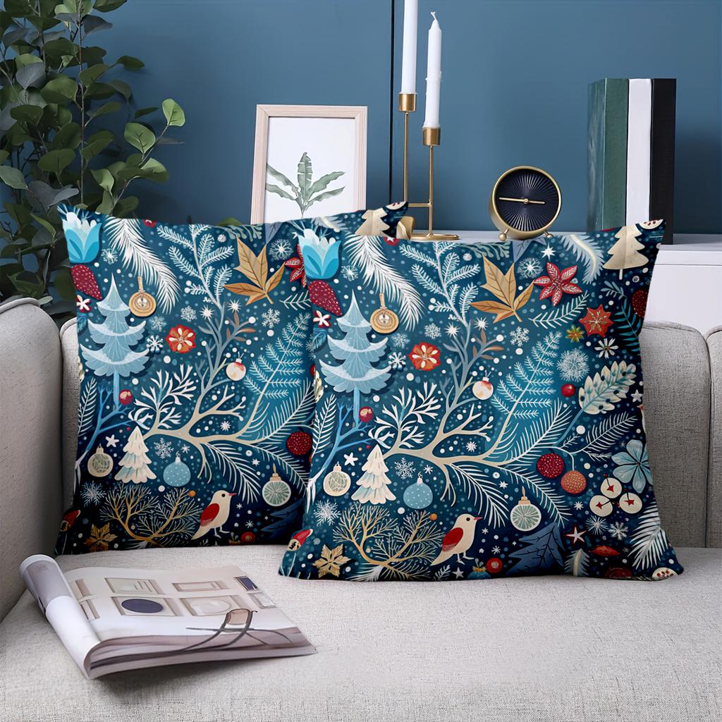 1 Pieces Christmas Patterned Throw Pillow Decorative Cushion Polyester pillowcase, sofa decorative cushion cov Headboard Pillow