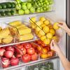 Clear Stackable Fridge Organizer BPA Free Leakproof Fresh Keeping Box for Storing Fruits Produce Travel Picnic Use
