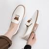 Bear Canvas Shoes Female Student Loafers Versatile Lazy Shoes Flats One Pedal Board Shoes