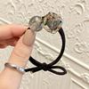 Koreanischer Stil Doppelstrang Kristall Haargummis für Damen - Elegante Hochelastische Dutt-Accessoires