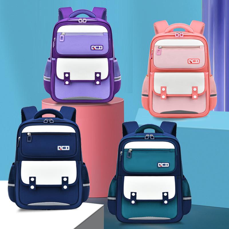 British-style Schoolbags for Primary School Students, Polyester Backpack for Children with Reduced Load, Trendy Kids