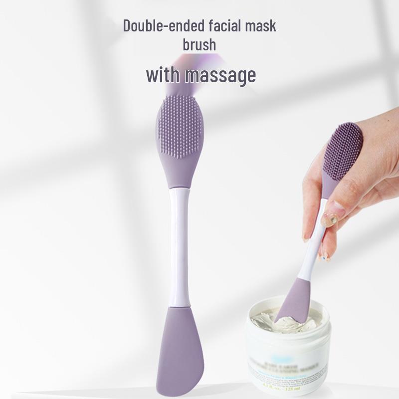 

Двостороння силіконова маска для обличчя та очищувальна щіточка Purple Mask Brush - OPP Pack