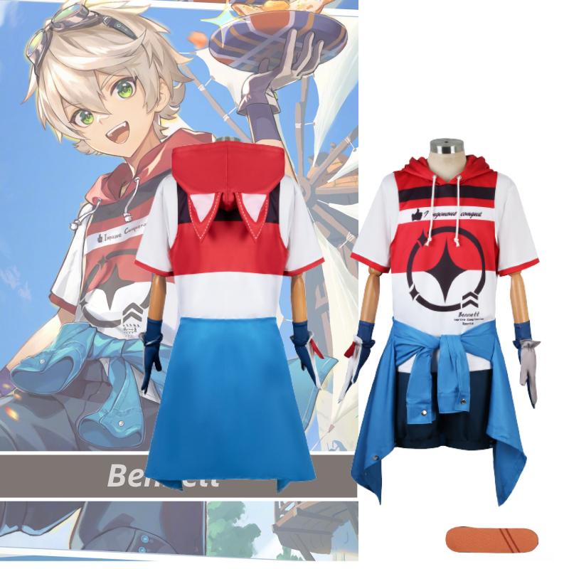 Bennett Impact Genshin Cosplay Costume Game Sportswear Full Set Outfit Roleparty