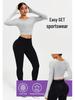 Solid Color Long Sleeve Seamless Knit Yoga Top for Outdoor Sports & Fitness