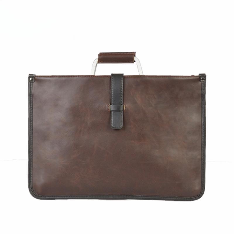 Men's Casual One-shoulder Messenger Trendy Bag Crazy Horse Leather Men's Bag Retro Handbag Simple Atmosphere File Bag