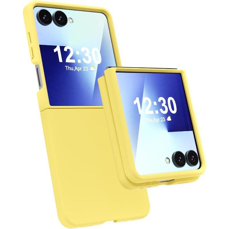 Suitable for Samsung ZFlip7 Folding Liquid Silicone Mobile Phone Case Solid Color Skin Feeling Zflip6 Anti Fall New Protective Case