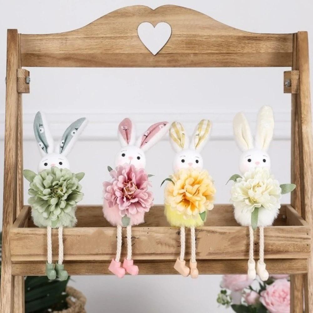 Cute Easter Rabbit Pendant Soft Plush Rabbit Figurine Creative Rabbit Hanging Ornament  Wall Decor