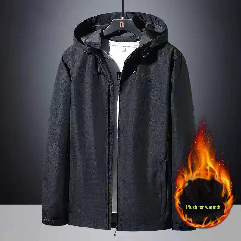 Men's Korean Style Hooded Windbreaker - Spring/Autumn Large Size Casual Jacket for Couples