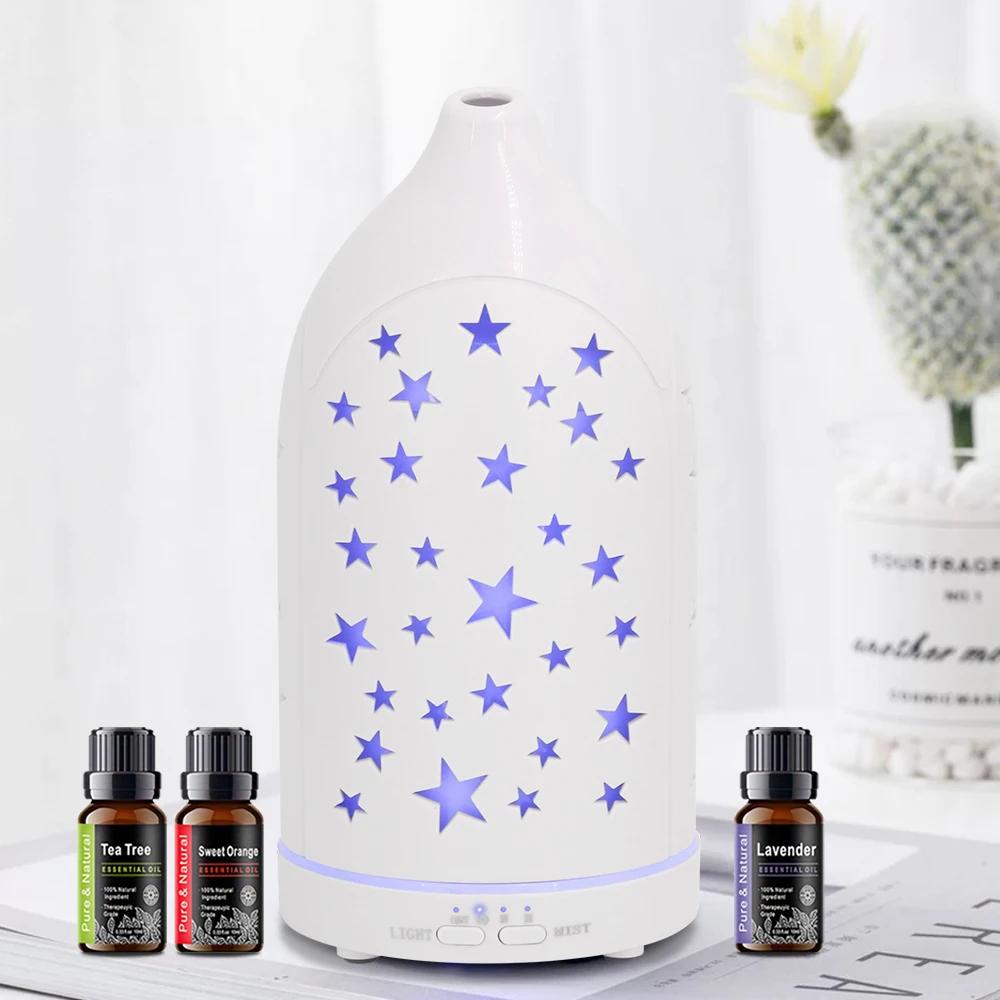 7 Color LED Aromatherapy Diffuser  Ultra Quiet, Auto Shut Off, Star Hollow Design