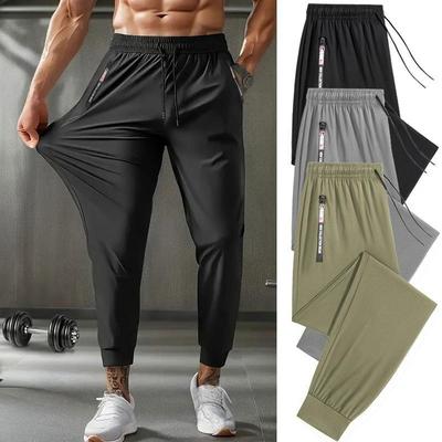 Heren Athletische Stretch Sneldrogende Broek met Ritszakken Lichtgewicht Trainingsbroek voor Buiten Wandelen Vissen Hardlopen Trainen