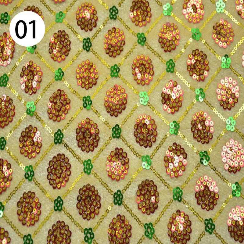 1 Yard Samt Paillettenstoff Weihnachten Schneeflocke Bestickter Stoff DIY Weihnachtsbekleidung Schuhe Hüte Chinesisches Neujahr Handarbeiten