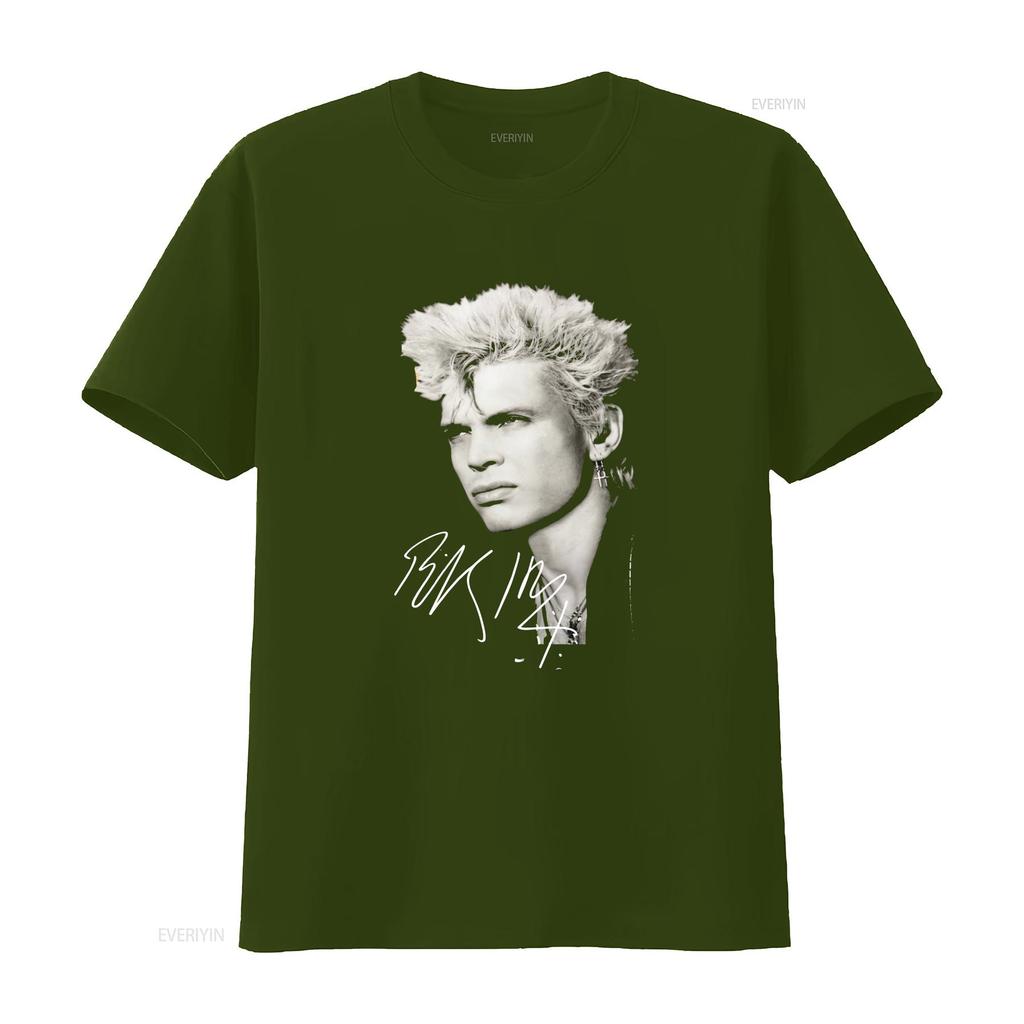 Billy Idol Podpisová hudba pro fanoušky Černé Všechny velikosti tričko vintage Vyprané designové oblečení Pružné Prodyšné pánské grafické