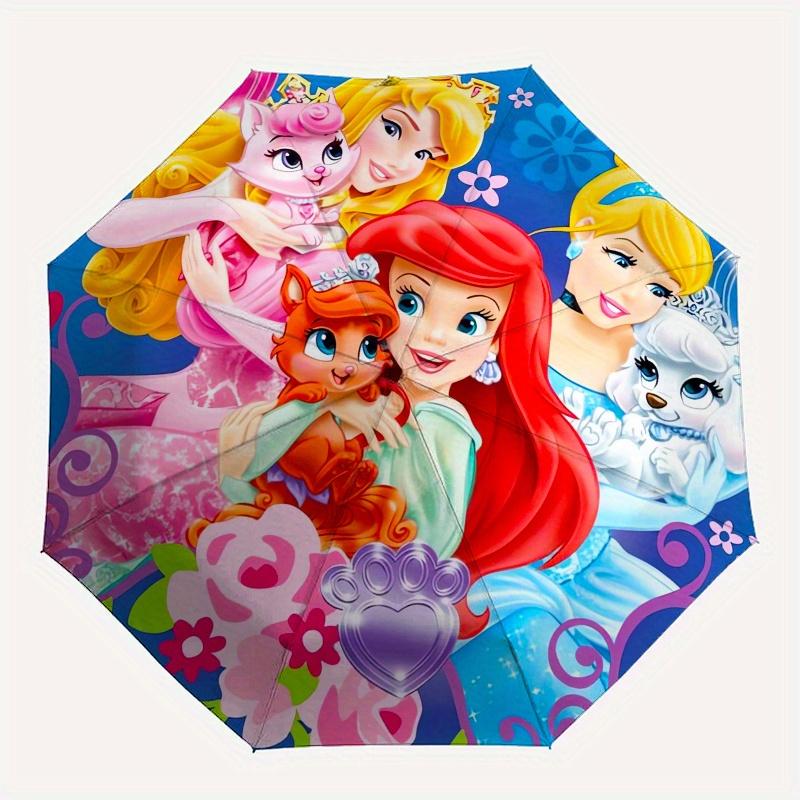 Disney Princesses,Pets Manual Opening and Closing Umbrella - 8-Rib Reinforced Folding Design, Lightweight and Portable, Suitable for Daily B