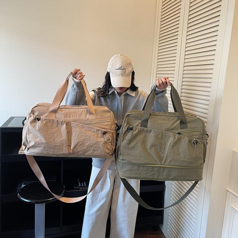 Unisex Gym Travel Duffle Bag with Separate Wet Dry Compartments - Large Capacity Casual Bag for Short Trips