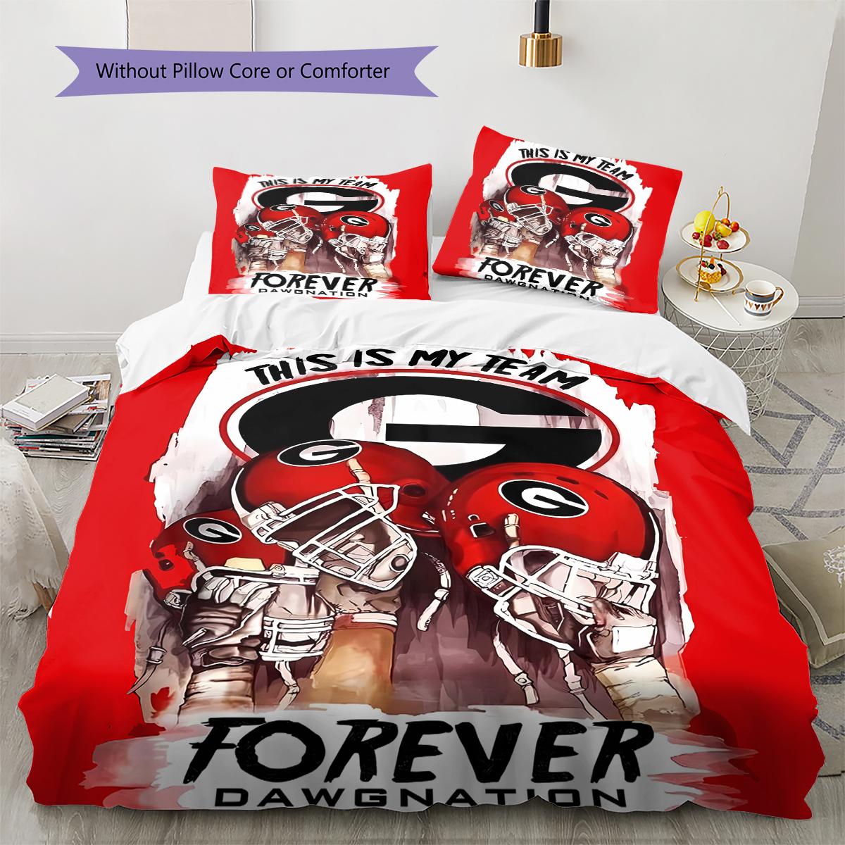 

Georgia Bulldog Pattern Bedding Quilt Set Quilt Cover Pillowcase Home Decoration Gift (1 * duvet cover + 2 * pillowcase, without core) 135x200cm