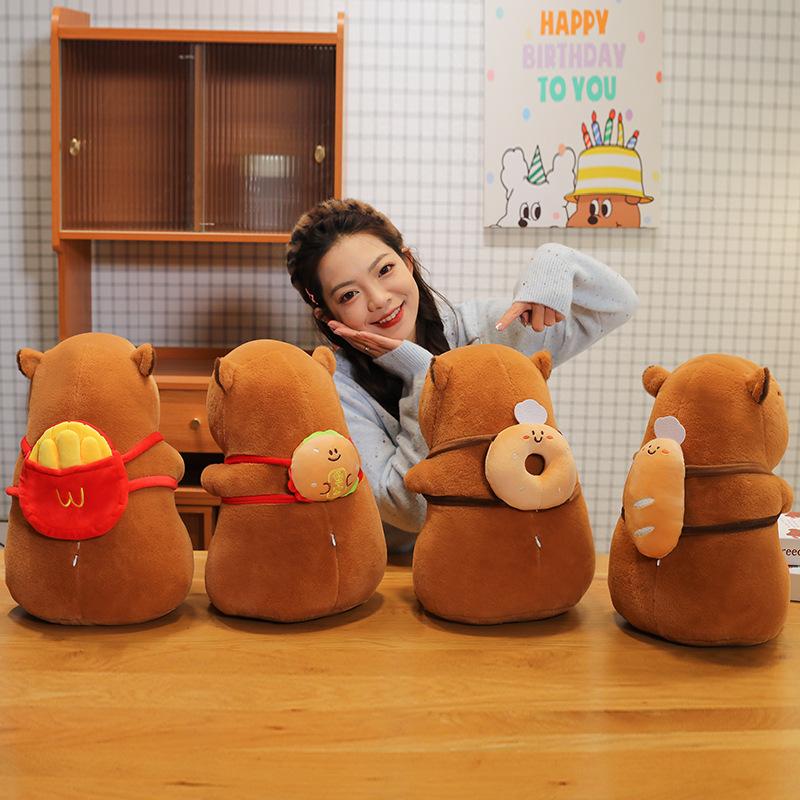New Fun Kapibara Doll Fries Backpack Capybara Doll Doll Plush Toy Girl Birthday Gift