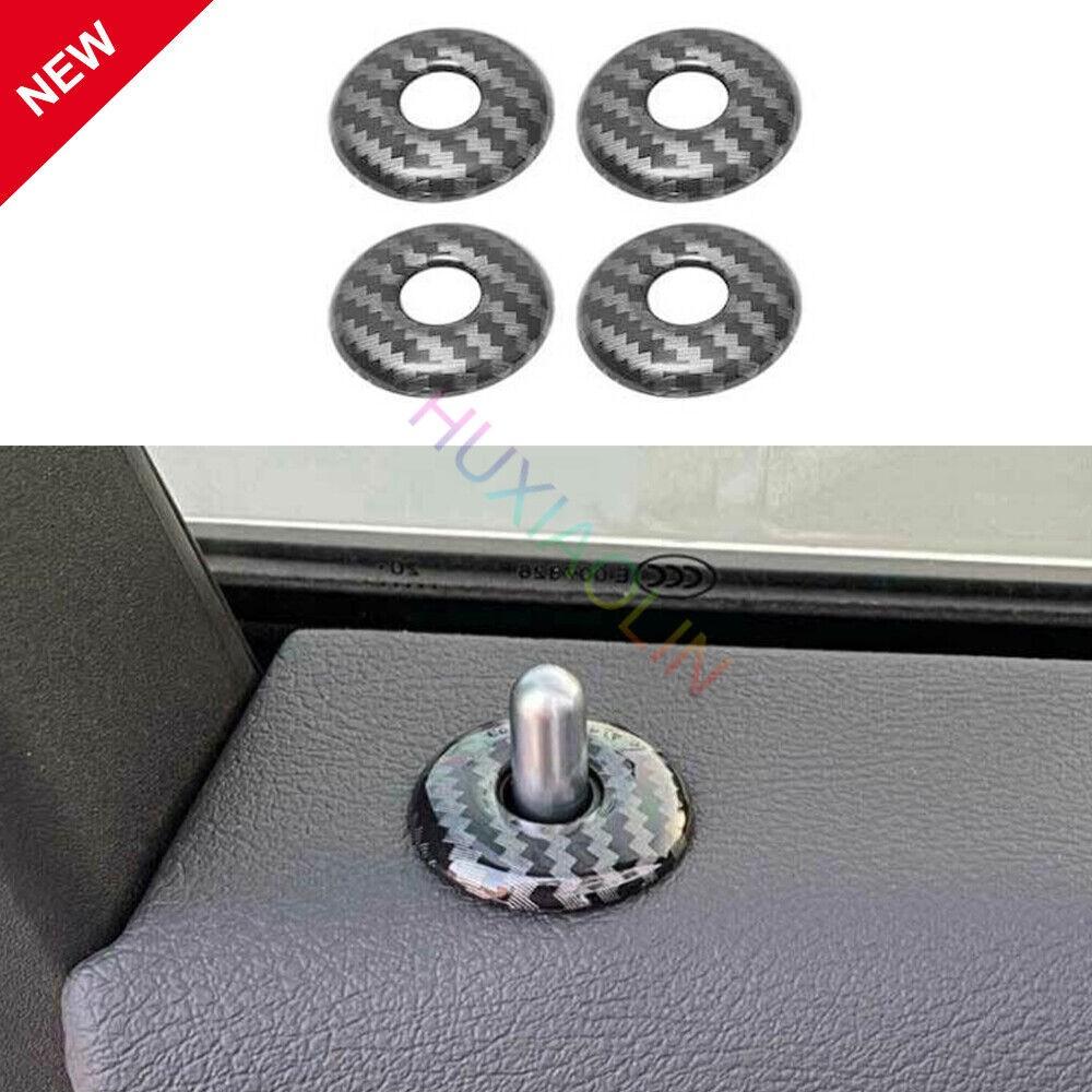 For Cadillac XT6 2020-2022 Carbon Fiber Inner Door Bolt Lock Down Cover Trim 4PC