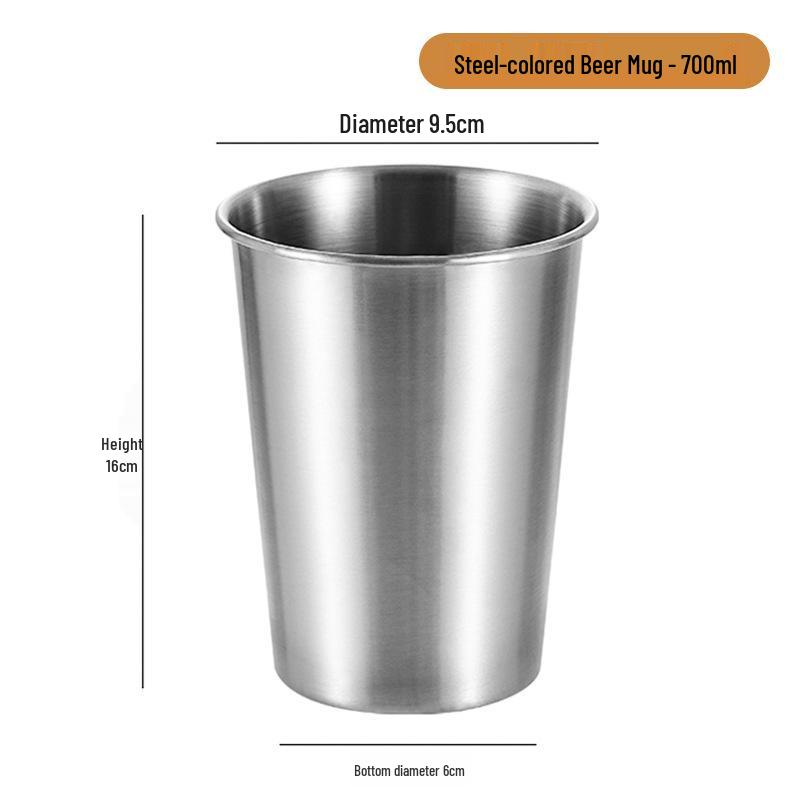 Gold 304 Stainless Steel Beer Mug - Single Layer, Stackable Outdoor Cup for Cold Drinks