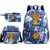 Rhythm box peripheral schoolbag sprunki cartoon starry sky backpack 3-piece set