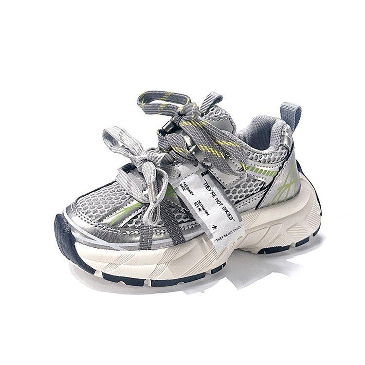 

Children s sports shoes 2025 spring and autumn new lightweight soft-soled girls shoes non-slip fashion medium and older children s dad shoes 36 серебряный серый
