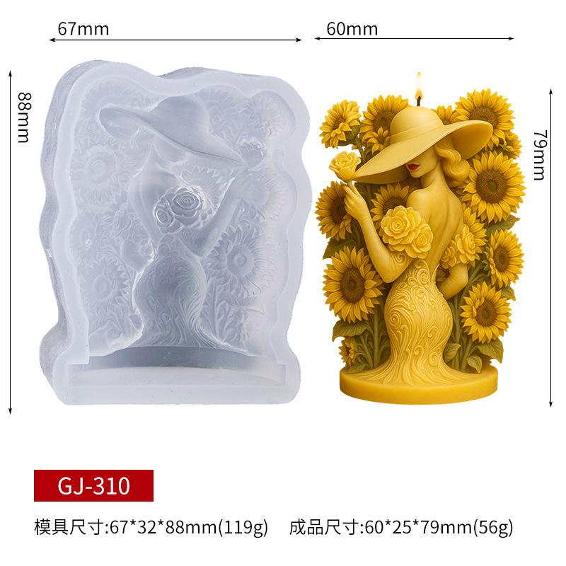 Elegant Goddess Silicone Mold for 3D Scented Candle Making DIY Craft Resin Plaster Mold