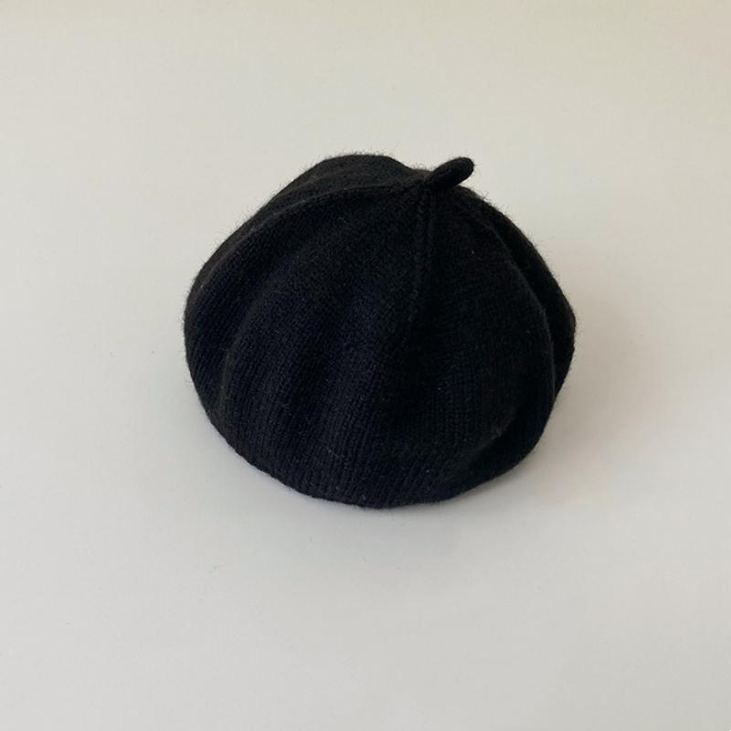 Fashion Cute Baby Knitted Beret Hat Solid Color Children's Warm Hats Autumn Winter Cap For Kids Outdoor Bonnet Accessories Gift