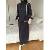 turtleneck sweater skirt autumn and winter new lazy temperament solid color loose large size bottoming knitted dress