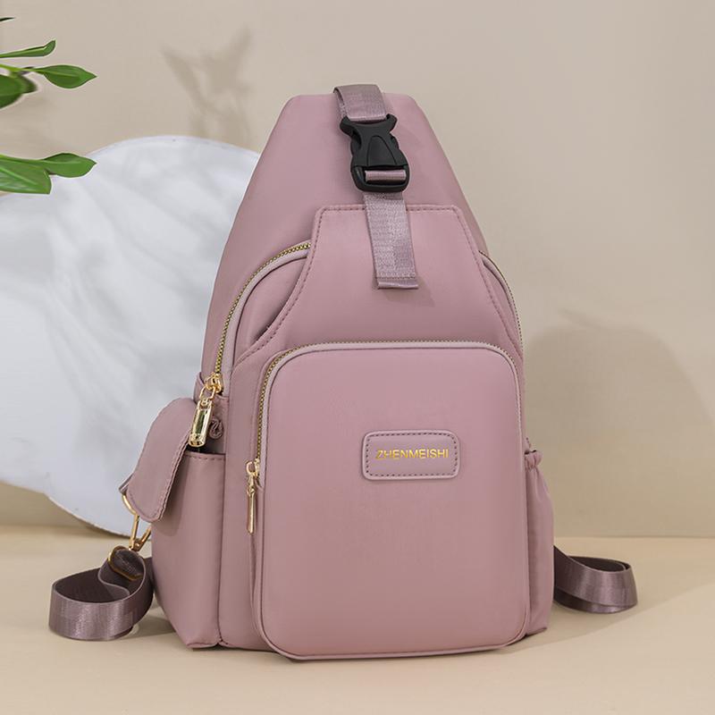 Large Capacity Backpack Water-Repellent Nylon Bag Multi-Functional Chest Bag Women's Travel Shoulder Bag