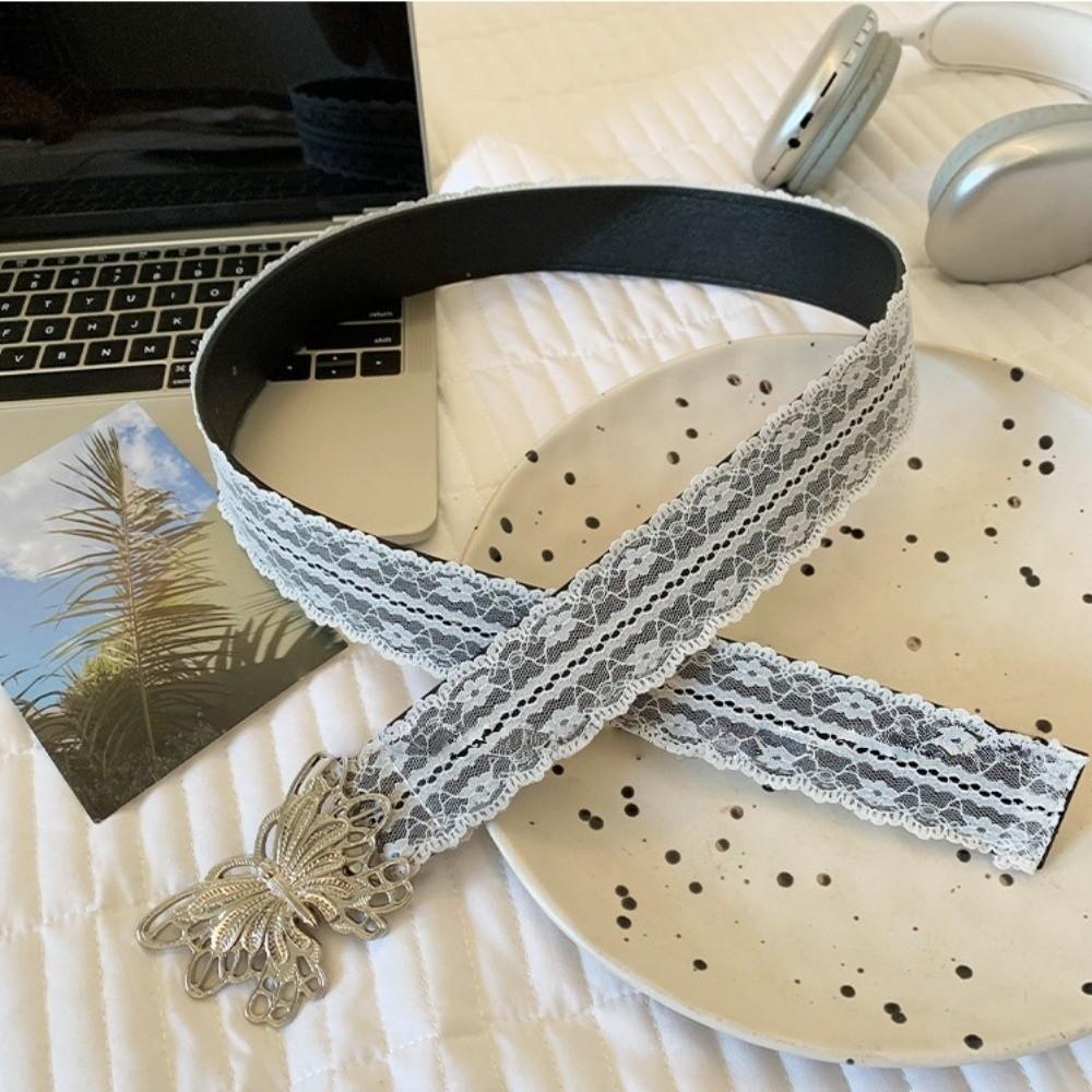 Korean Style Butterfly Waist Belt Elegant Dress Jeans Belt Fashion Lace Waistband  Daily