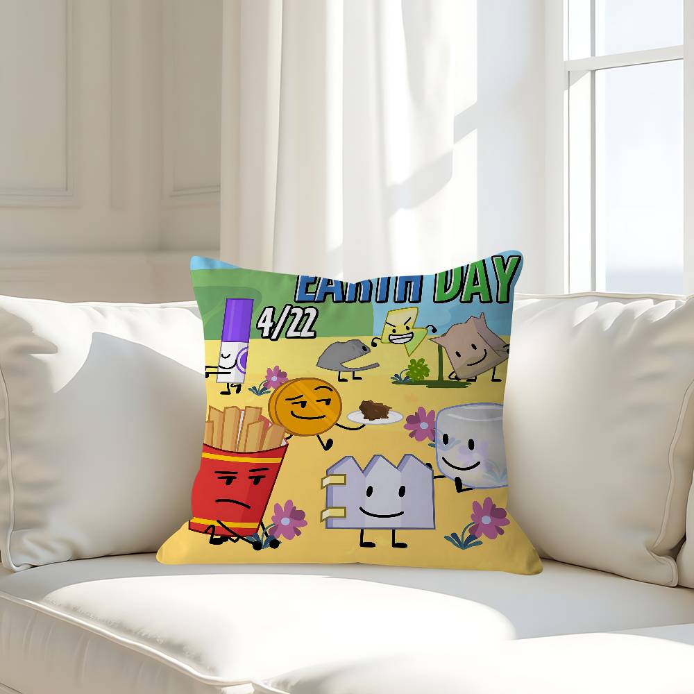 Cartoon B-BFDI Pillow Case Removable Washable Cushion Cover – All-Season Soft Linen